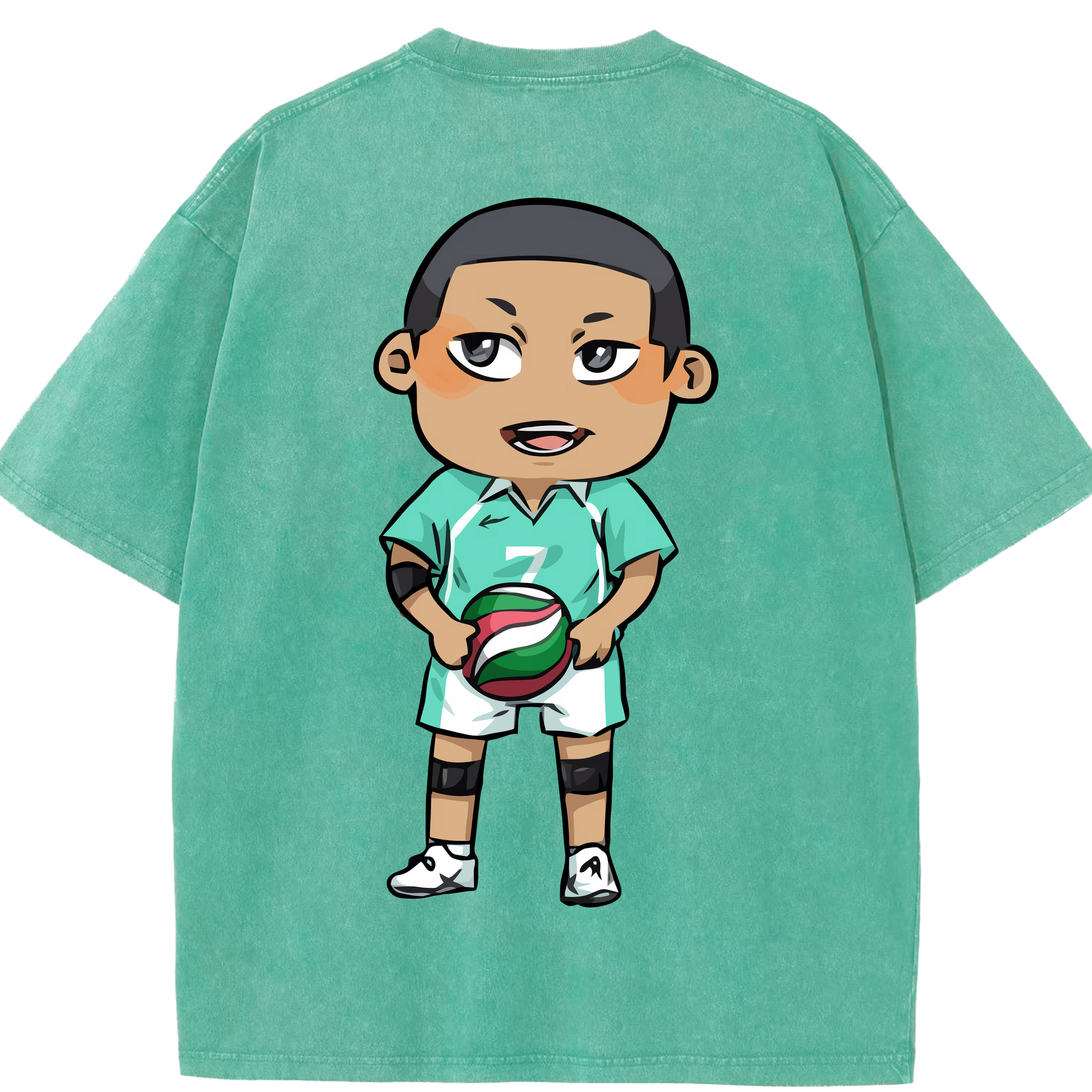 （画像用） ハイキュー!! Haikyu!! 綿100% ヴィンテージ風 半袖Tシャツ（背面プリント）